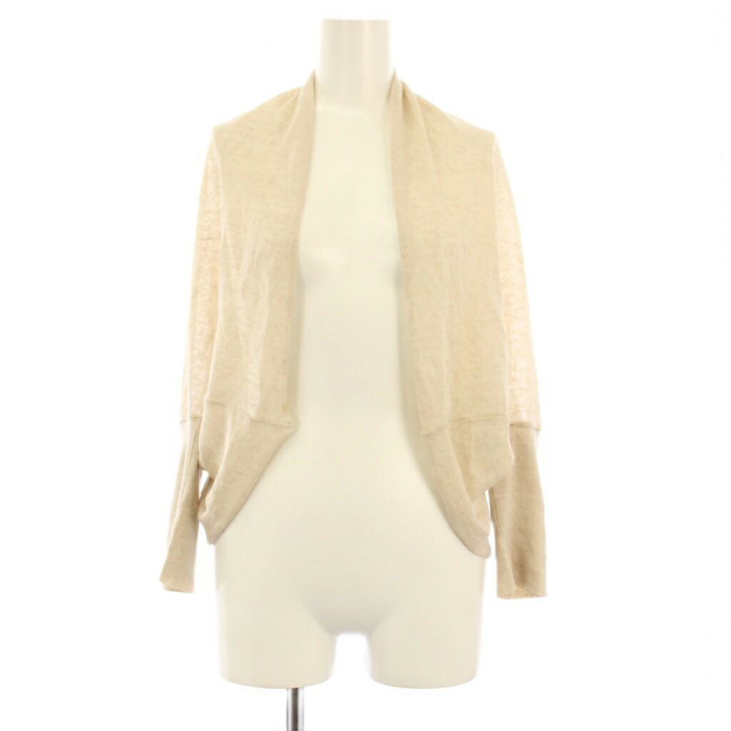【中古】フォクシー FOXEY Cardigan Half Moon カーディガンハーフムーン 長袖 リネン ベージュ 40754 /KH レディース 【ベクトル 古着】 260204