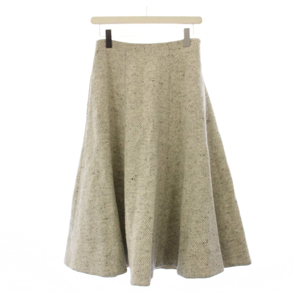 【中古】マディソンブルー MADISONBLUE PANEL FLARE SK TWEED パネルフレアスカート ミモレ ロング ツイード ウール シルク 1 ライトグレー MB234-6014 /BB レディース 【ベクトル 古着】 260203