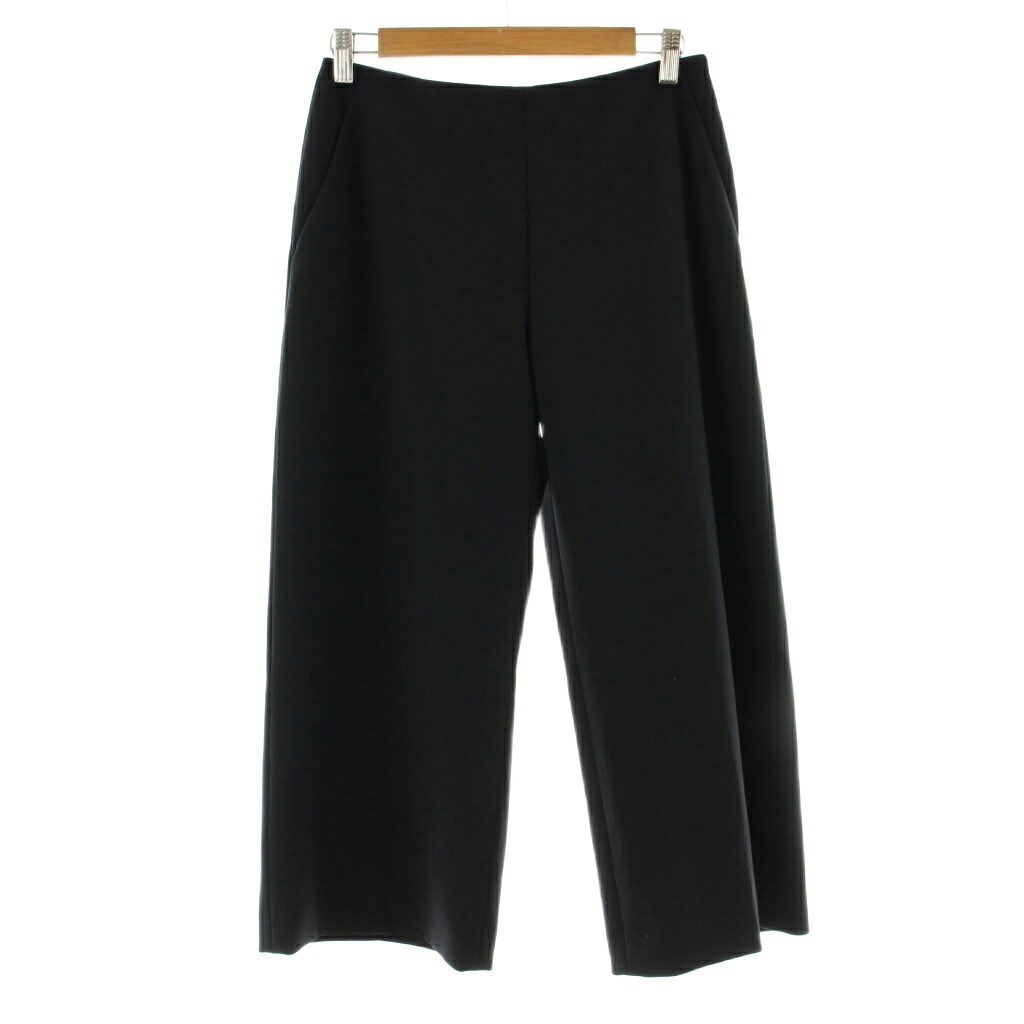 【中古】フォクシーニューヨーク FOXEY NEW YORK クロップドパンツ ワイド ストレッチ 38 黒 ブラック 39233 /KU レディース 【ベクトル 古着】 260205