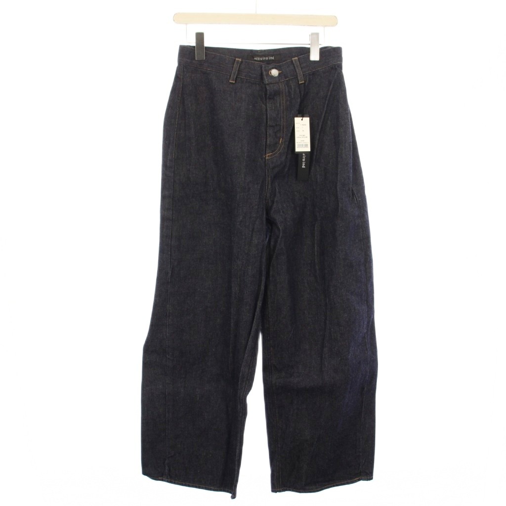 【中古】ミズイロインド mizuiro ind ハイウエスト ワイド デニム high waist wide denim パンツ ジーンズ 1 インディゴ 1-260030 /TK レディース 【ベクトル 古着】 260206
