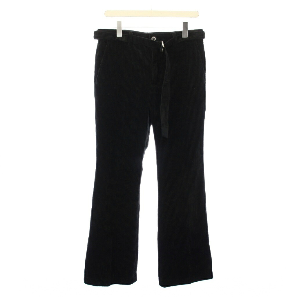 【中古】サカイ sacai Corduroy Pants コーデュロイパンツ フレア スラックス ジップフライ ワンカラー ベルト 1 黒 ブラック /BB メンズ 【ベクトル 古着】 260204