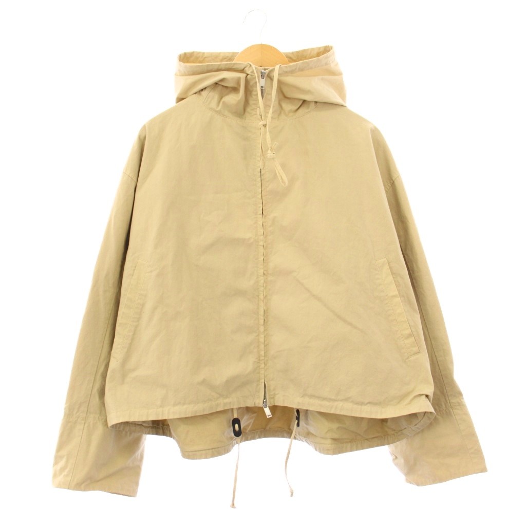 【中古】ジルサンダープラス JIL SANDER＋ ブルゾン ジャケット アウター フード ジップアップ ショート丈 ワンカラー 34 ベージュ /BB レディース 【ベクトル 古着】 260208