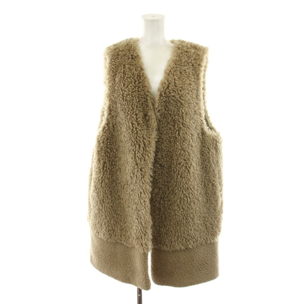 【中古】23区 オンワード樫山 23AW ECOPEL カーリーファーコンビ ジレ 限りない 44 ベージュ JKWWSA0206 /AN2 レディース 【ベクター 古着】 260206 トップス-レディースファッション-ベスト・ジレ
