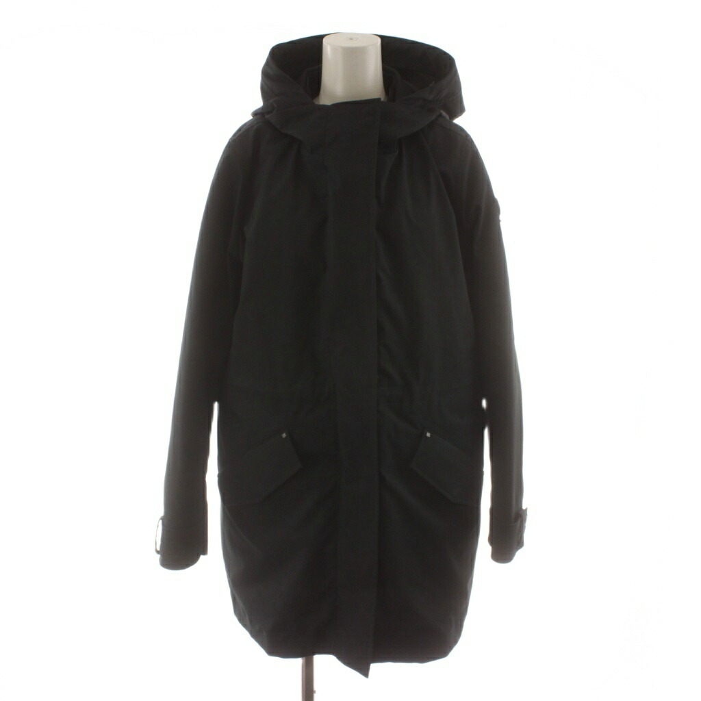 【中古】ケープホーン CAPE HORN ダウンコート ロング丈 フード アウター 42 黒 ブラック /AN47 レディース 【ベクトル 古着】 260207