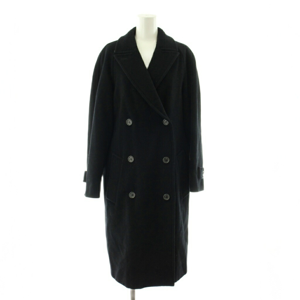【中古】マックスマーラ ウィークエンドライン MAX MARA WEEKEND LINE ウールコート ダブル ロング 38 黒 ブラック /KU レディース 【ベクトル 古着】 260210｜ブランド古着ベクトルプレミアム店