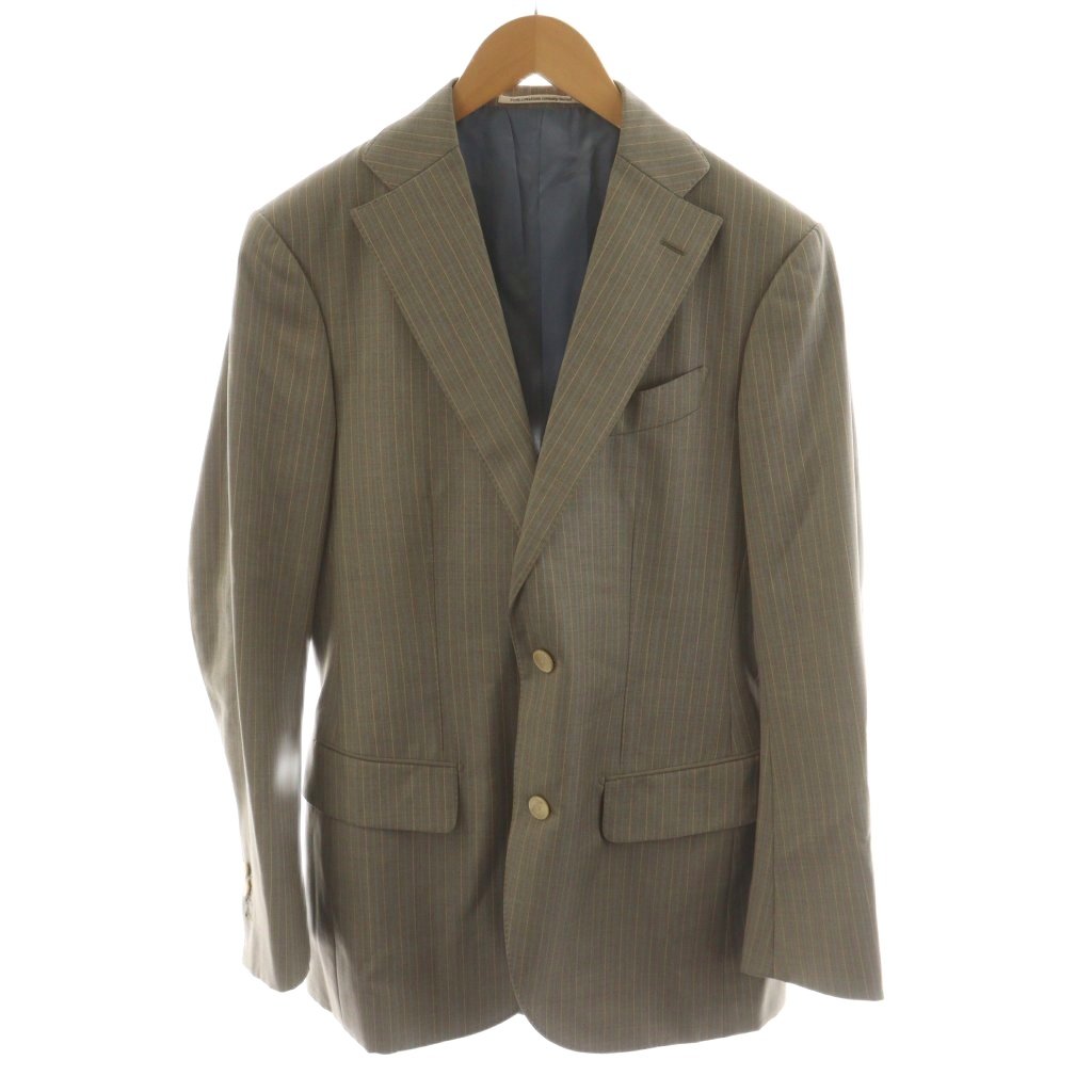 【中古】ドーメル DORMEUIL Takizawa Shigeru テーラードジャケット シングル ストライプ柄 ウール 44 ベージュ 821-115-01017 /AN42 メンズ 【ベクトル 古着】 260213 7,630円