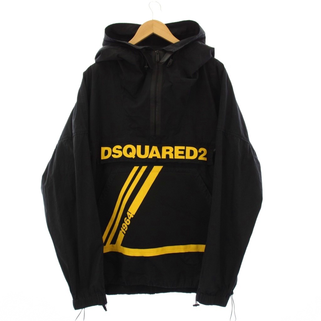 【中古】ディースクエアード DSQUARED2 21SS サーモシールジャケット マウンテンパーカー プルオーバー L 黒 S74AM1140 /KH メンズ 【ベクトル 古着】 260216