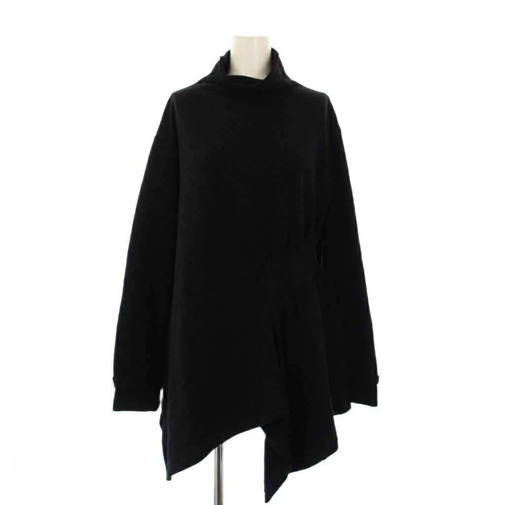 【中古】ワイズ Y's ヨウジヤマモト SOFT FRENCHTERRY OFF NECK PULLOVER スウェット トレーナー 長袖 ハイネック 2 黒 YL-T22-066 /KH レディース 【ベクトル 古着】 260216