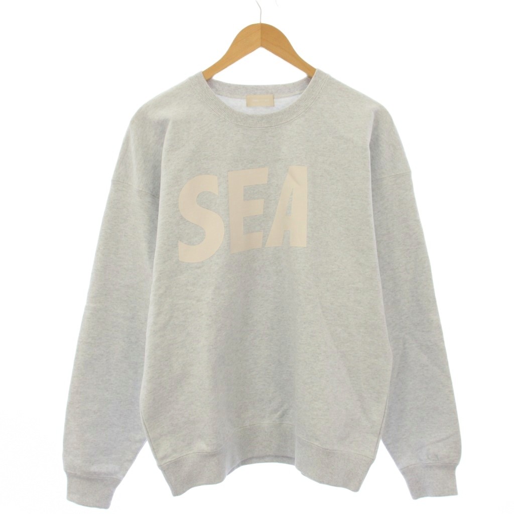 【中古】ウィンダンシー WIND AND SEA SEA CREWNECK SWEATSHIRT クルーネックスウェットシャツ トレーナー 長袖 S グレー /KH 【ベクトル 古着】 260216