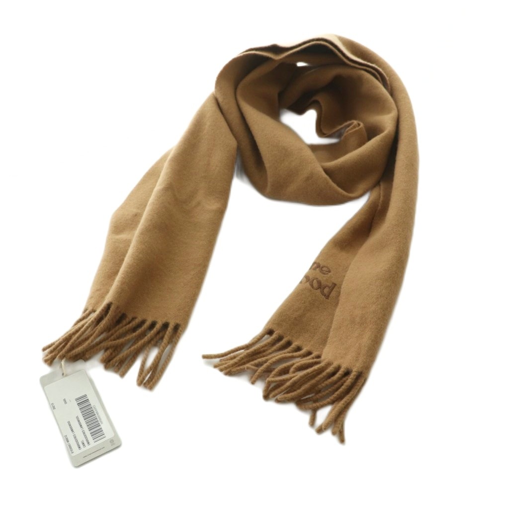 【中古】未当て嵌める品 ヴィヴィアンウエストウッド Vivienne Westwood えり巻き 羊毛 フリンジ ロゴタイプ刺しゅう ベージュ /MI レディース 【ベクター 古着】 260219
