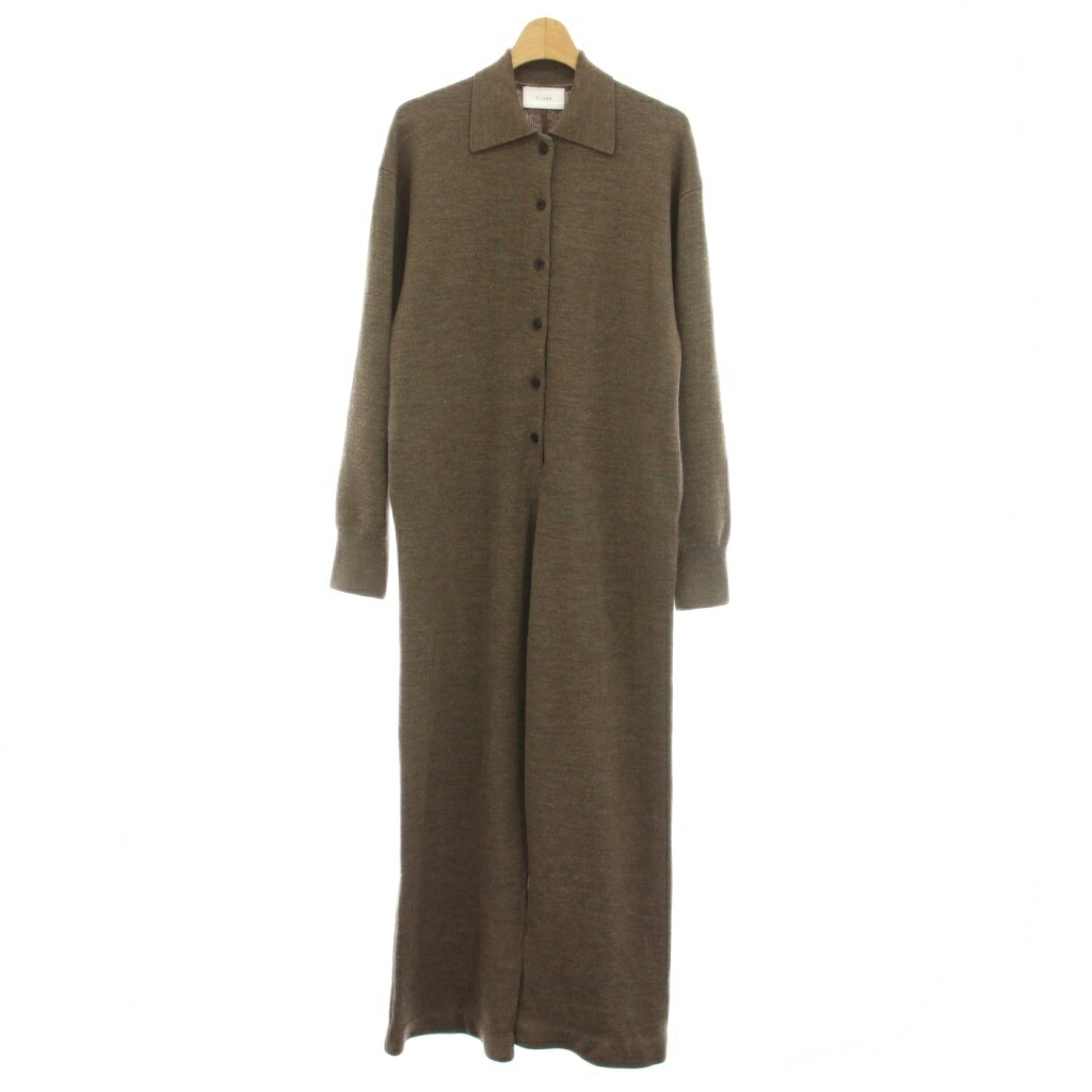 【中古】クラネ CLANE 23AW ルーズニットオールインワン LOOSE KNIT ALL IN ONE ニットサロペット 長袖 1 ベージュ 15112-5262 /YT レディース 【ベクトル 古着】 260217