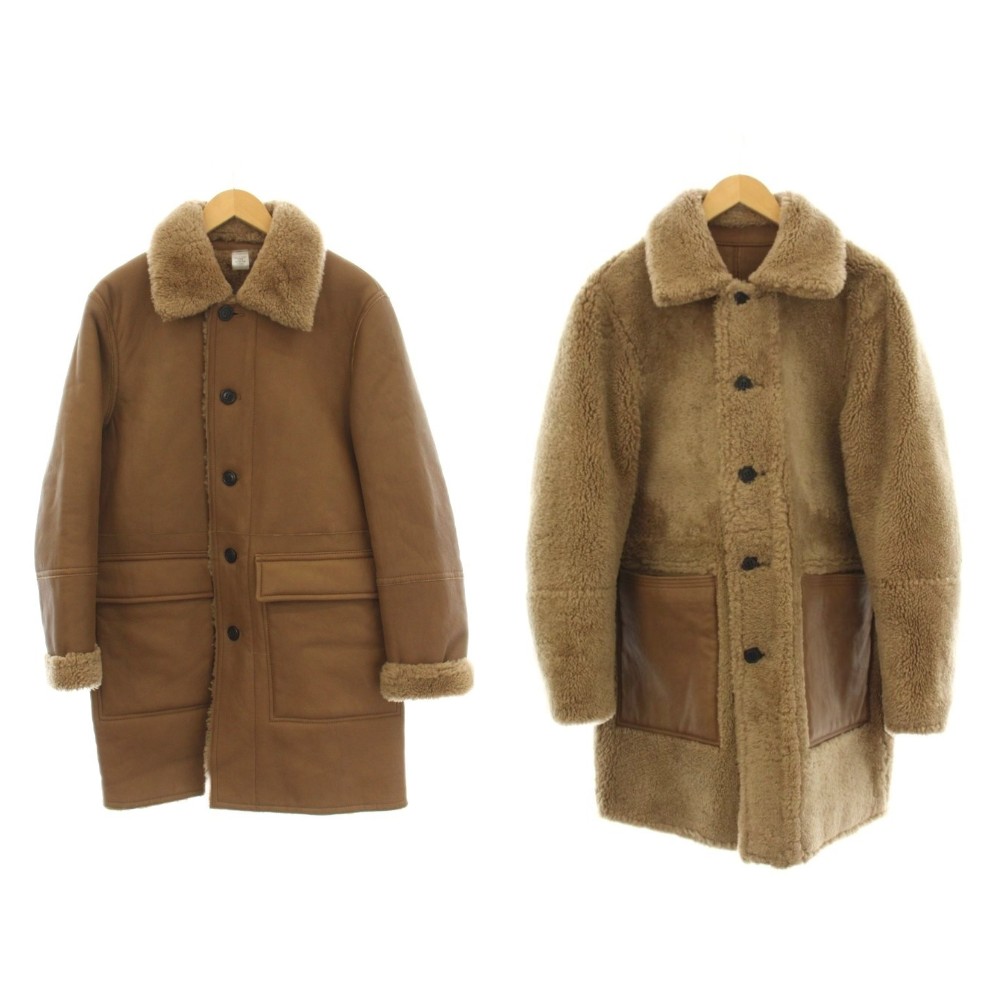 【中古】コーチ職 COACH リヴァーシブル シアリング ムートンコート ロング S 茶 CB662 /KH メンズ 【ベクター 古着】 260219