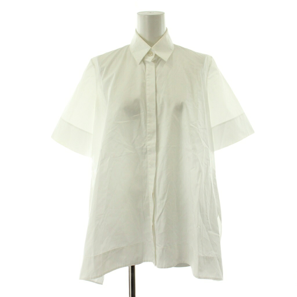 【中古】サルヴァトーレフェラガモ Salvatore Ferragamo シャツ ブラウス 半袖 コットン 38 白 ホワイト 0384-003 0731833 /KU レディース 【ベクトル 古着】 260220