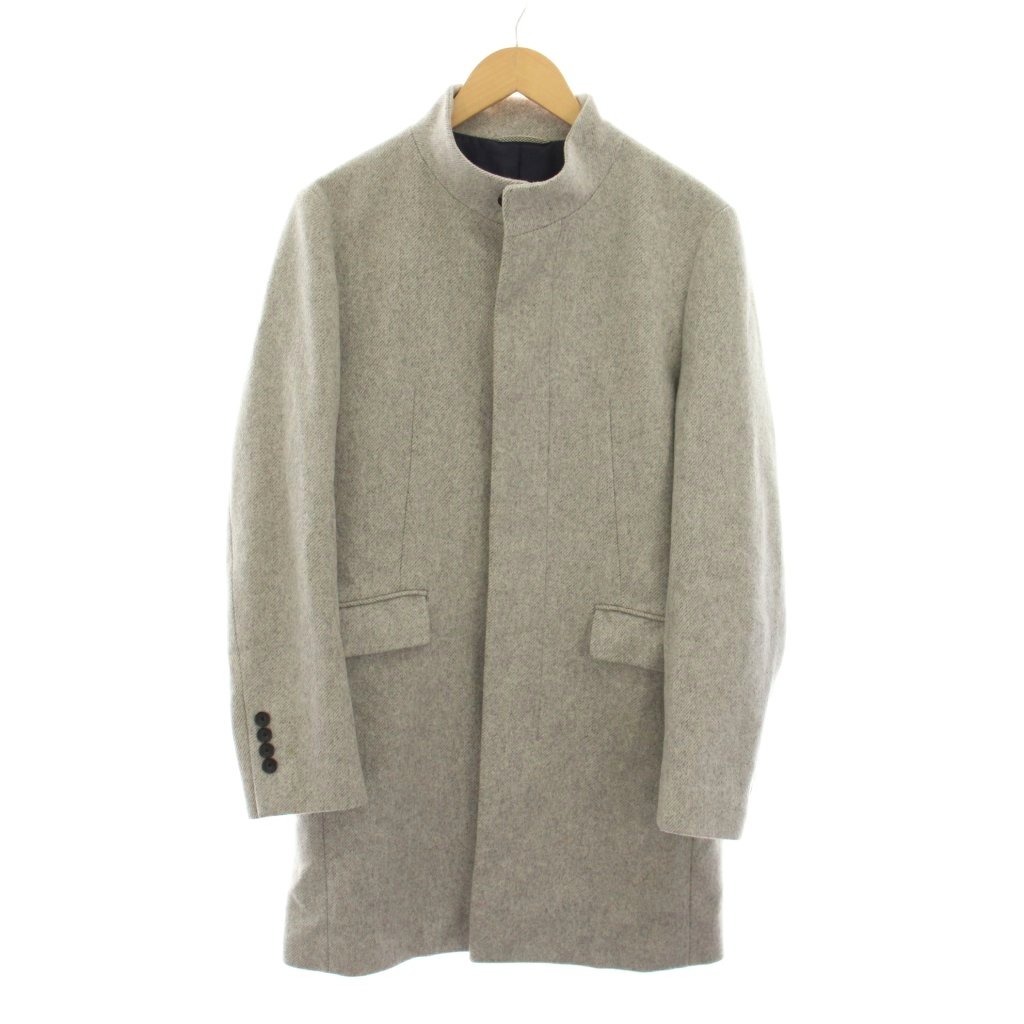 【中古】ムッシュニコル monsieur NICOLE ウールコート カシミヤ混 アウター 46 グレー スタンドカラー 長袖 7562-4810 /YM メンズ 【ベクトル 古着】 260218