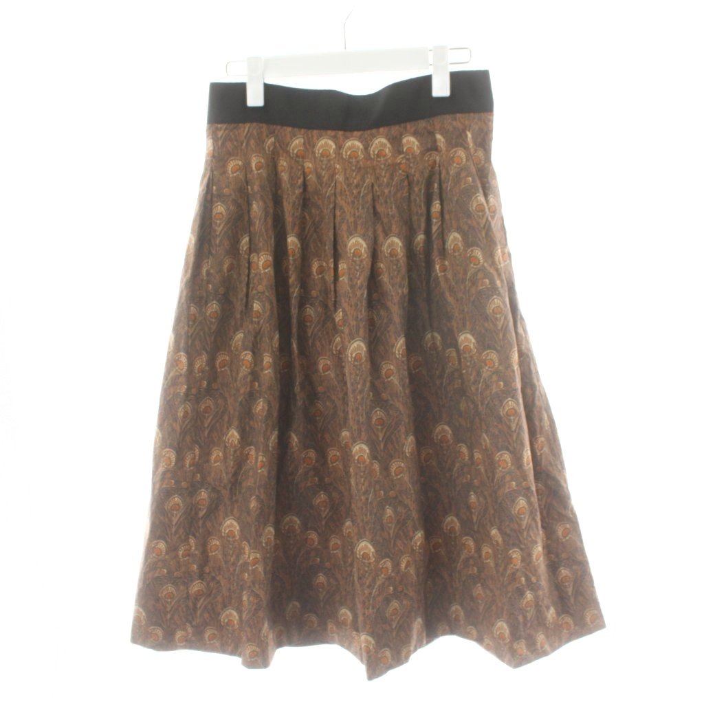 【中古】マーガレットハウエル MARGARET HOWELL 24SS LIBERTY FABRIC フレアスカート ロング 総柄 ペイズリー柄 1 茶 ブラウン 578-4232005 /AN25 レディース 【ベクトル 古着】 260220｜ブランド古着ベクトルプレミアム店