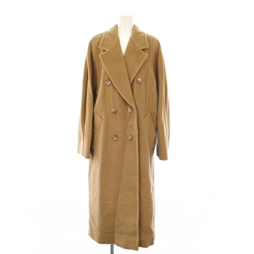 【中古】マックスマーラ MAX MARA アイコンコート ダブルブレスト ロング カシミヤ混 40 ベージュ 101801 /KH レディース 【ベクトル 古着】 260223