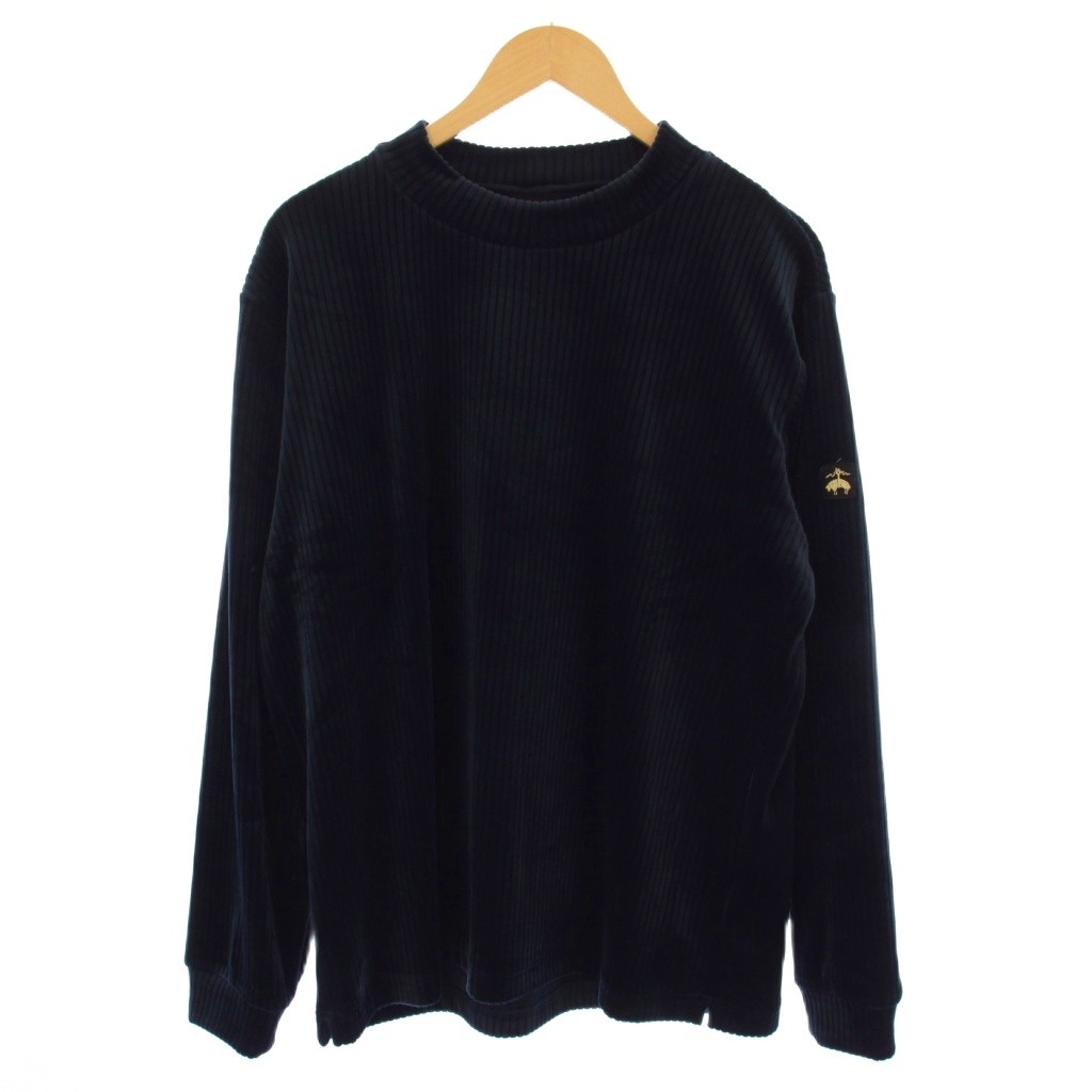 【中古】未使用品 ブルックスブラザーズ BROOKS BROTHERS コーデュロイ モックネック トレーナー スウェット プルオーバー 長袖 裏起毛 L 紺 /BM メンズ 【ベクトル 古着】 260225