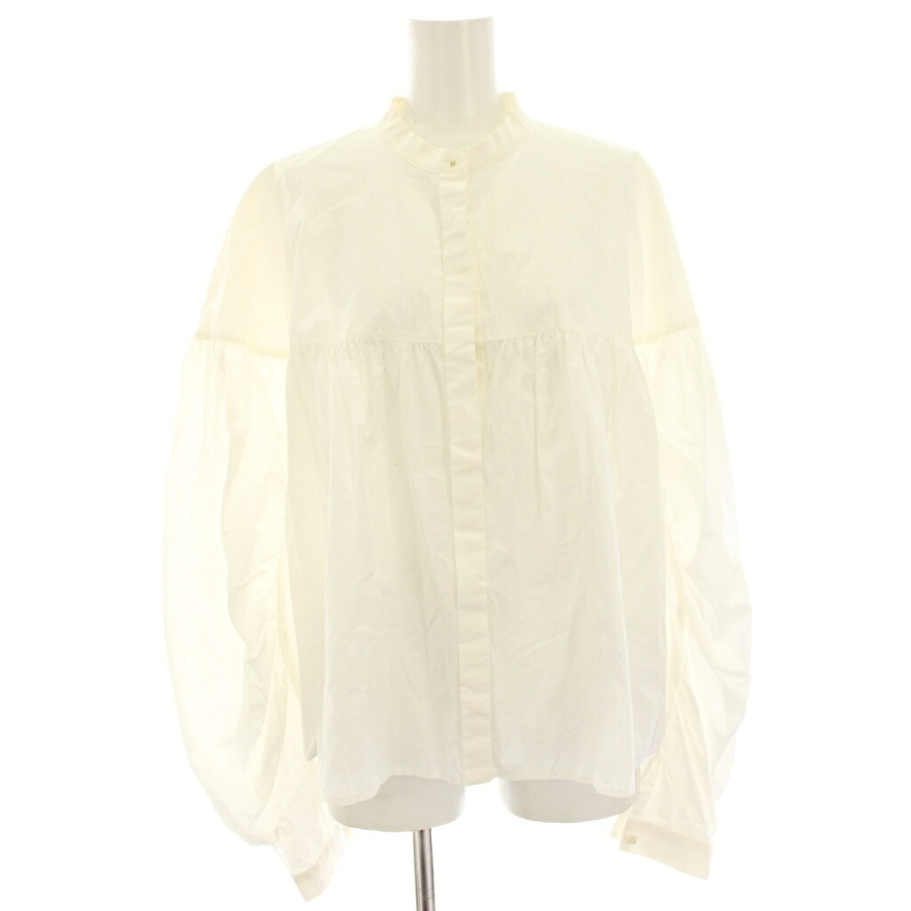 【中古】6 ROKU BEAUTY&YOUTH B&Y ロク ビューティーアンドユース COTTON GATHER SHIRT シャツ ブラウス 長袖 36 白 ホワイト 8611-242-0284 /HN レディース 【ベクトル 古着】 260224