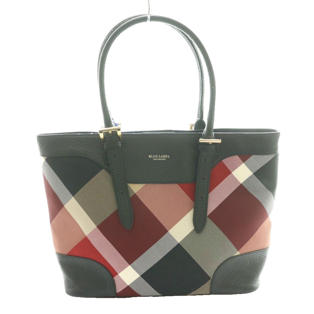 【中古】ブルーレーベルクレストブリッジ BLUE LABEL CRESTBRIDGE 10th anniversary クレストブリッジチェックビエラトートバッグ マルチカラー 黒 ブラック ボルドー /SS ■OS レディース 【ベクトル 古着】 260226