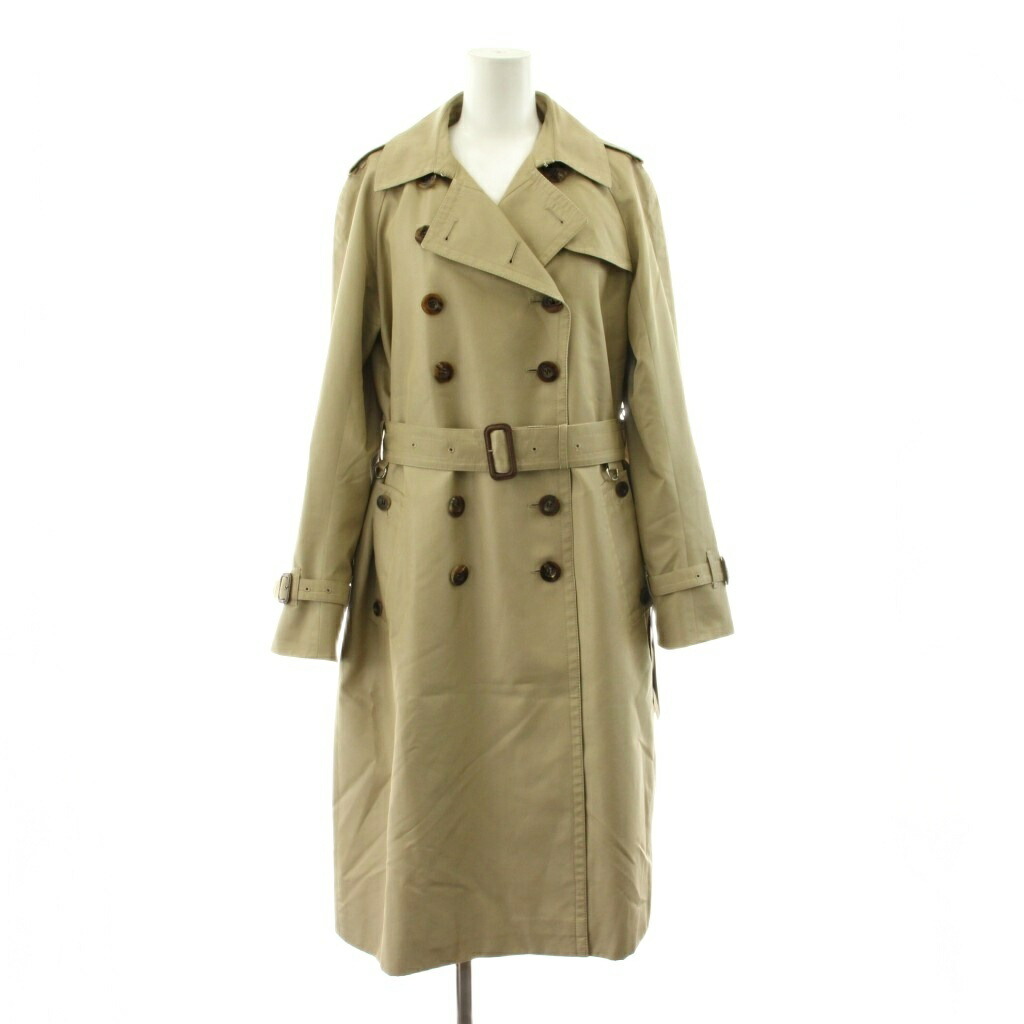 【中古】アクアスキュータム AQUASCUTUM トレンチコート ロング ライナー ベルト付き 8 ベージュ 153112-83 /KU レディース 【ベクトル 古着】 260226