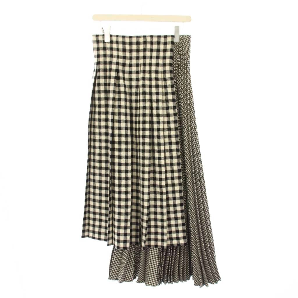 【中古】ディオール Christian Dior 筋目スコート ロング 読み合わせる 非相称 36 黒 白 251J52S1269 /KH レディース 【ベクター 古着】 260224