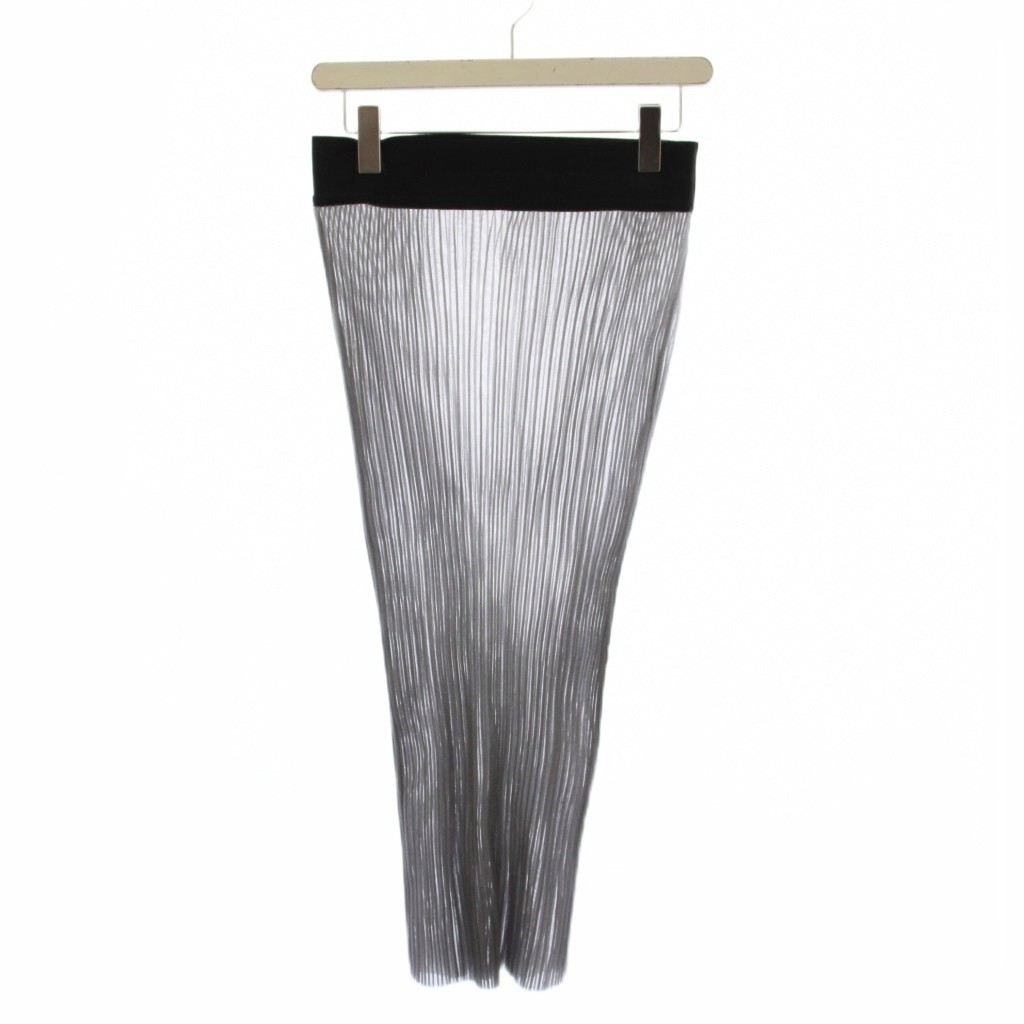 【中古】ハイク HYKE SHEER WIDE RIBBED SWEATER SKIRT タイトスカート ロング シアー シースルー 2 グレー 241-11355 /BM レディース 【ベクトル 古着】 260226