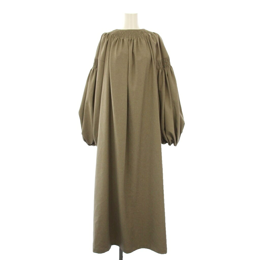 【中古】エトレトウキョウ ETRE TOKYO 24AW TOMOCO UNABARA バルーンスリーブワンピース ロング 長袖 S ベージュ 1224630161 /KH レディース 【ベクトル 古着】 260226|ブランド古着ベクトルプレミアム店