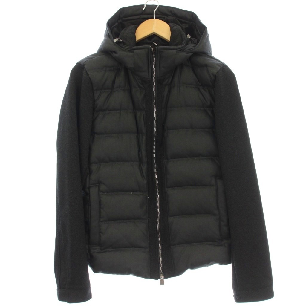 【中古】ムッシュニコル monsieur NICOLE ダウンジャケット フード ジャケット 48 黒 ブラック 9562-3801 /☆G メンズ 【ベクトル 古着】 260226