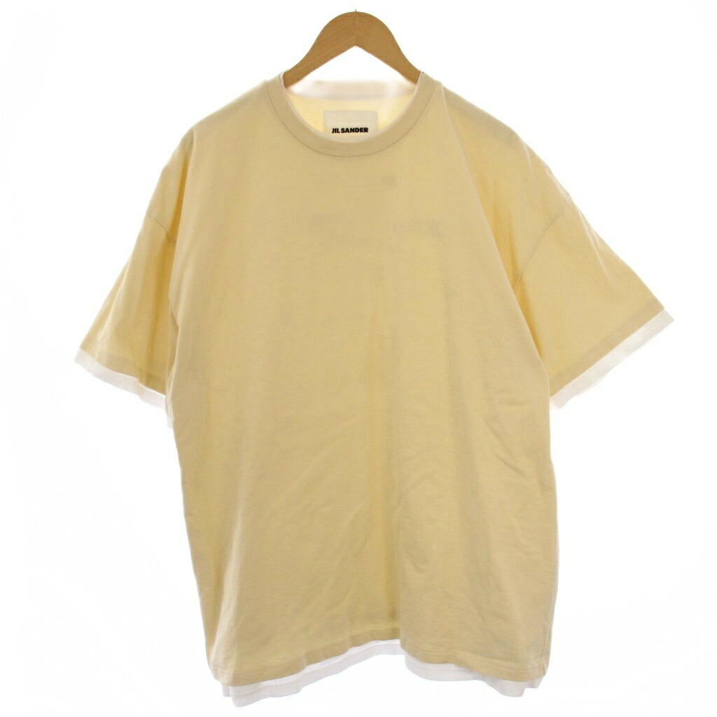 【中古】ジルサンダー JIL SANDER Double-layered T-shirt プルオーバー カットソー 半袖 労働者の一団のど首 50 黄色 J61GC0002 /BM メンズ 【ベクター 古着】 260305