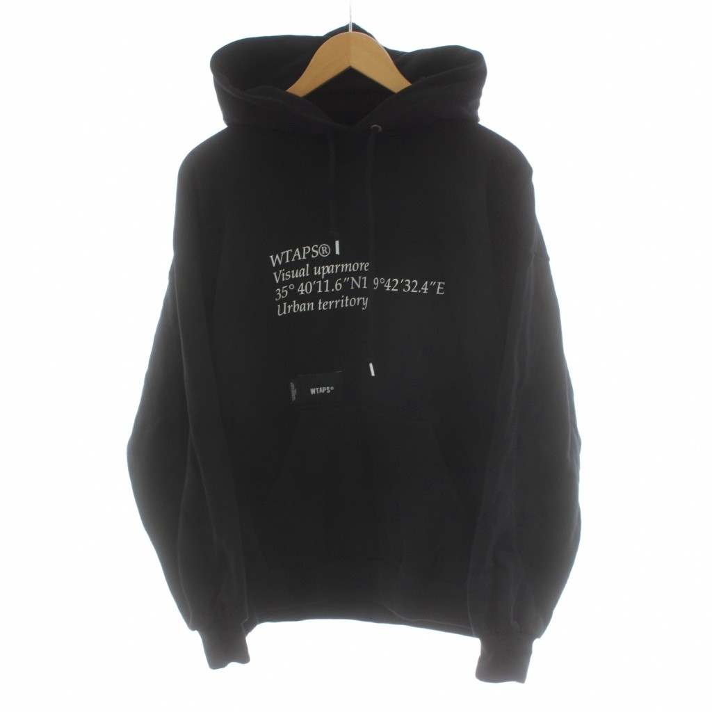 【中古】ダブルタップス WTAPS パーカー プルオーバー ロゴ コットン 2 黒 ブラック /AN26 メンズ 【ベクトル 古着】 260311|ブランド古着ベクトルプレミアム店