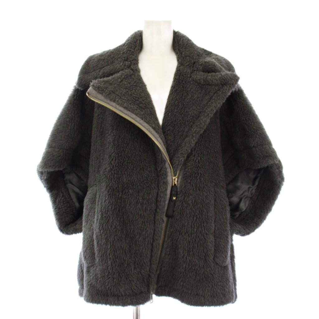 【中古】マックスマーラ MAX MARA NEWABAVO2 テディベア ポンチョ ケープ 毛皮 ボア SM 薄墨色 24247362826 /KH レディース 【ベクター 古着】 260311