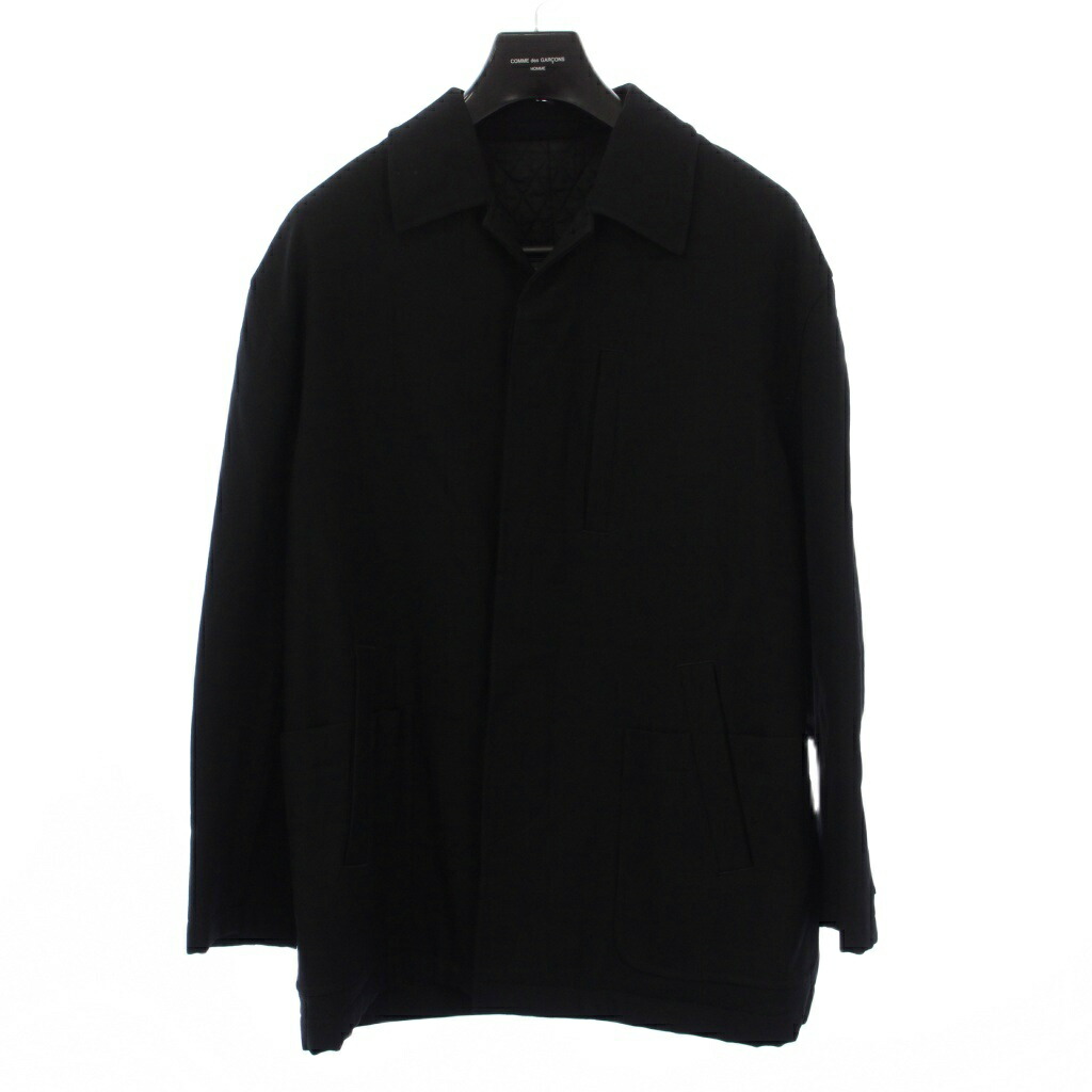 【中古】コムデギャルソンオム COMME des GARCONS HOMME AD1996 ステンカラーコート ミドル丈 ウール M 黒 HJ-080820 /BM メンズ 【ベクトル 古着】 260312