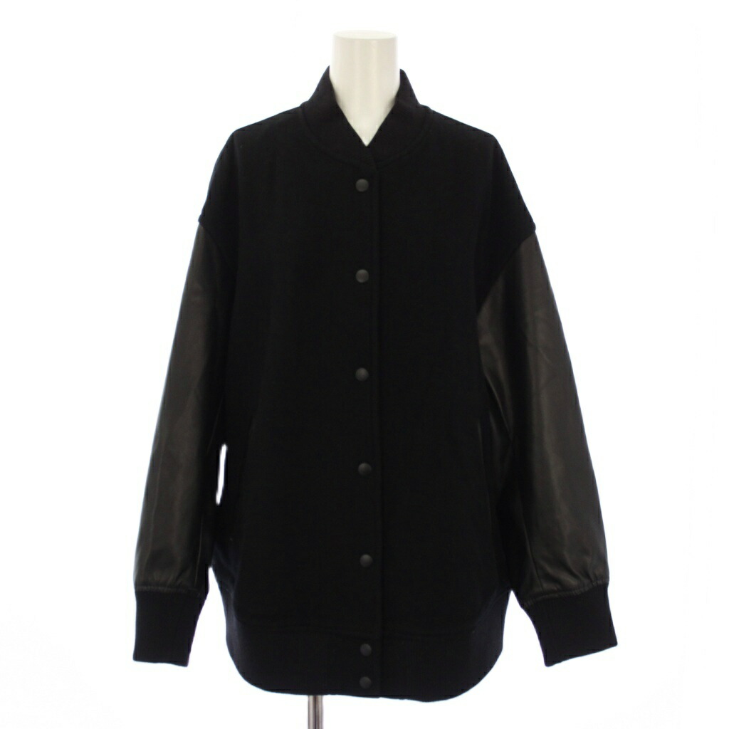 【中古】スピック&スパン Spick&Span スタジアムジャンパー ジャケット ウール フェイクレザー 38 ブラック 22011200804030 /BM レディース 【ベクトル 古着】 260312
