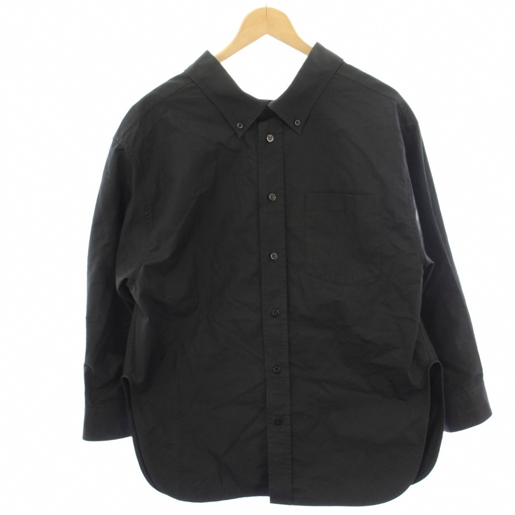【中古】バレンシアガ BALENCIAGA Swing Collar Shirt カジュアルシャツ ボタンダウンシャツ 長袖 32 黒 ブラック 518189 /HN メンズ 【ベクトル 古着】 260319 21,229円
