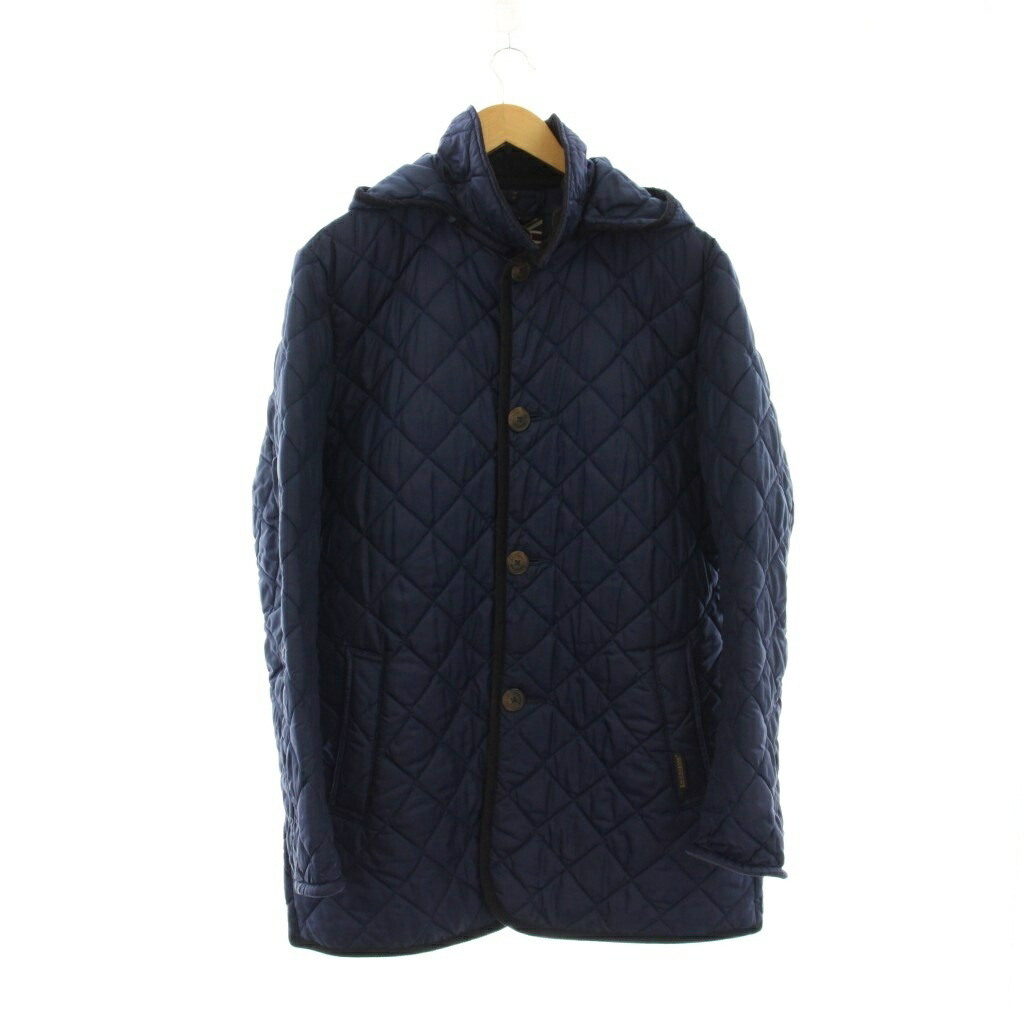 【中古】ラベンハム LAVENHAM ジャケット 上着 M ネイビー 紺 キルティング フード付き 長袖 LVH-18-BP /JP メンズ 【ベクトル 古着】 260318