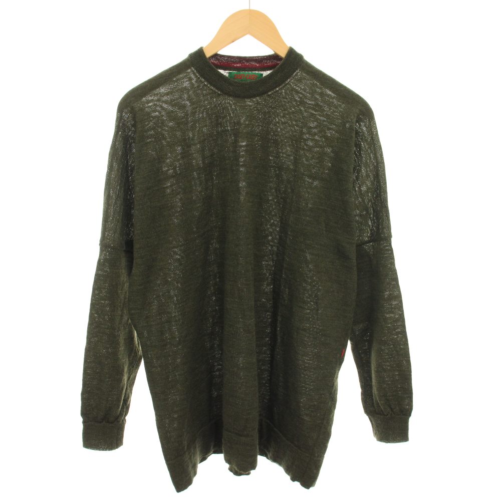 【中古】ケイシー ケイシー CASEY CASEY クルーネックジャンパー CREW NECK JUMPER ニット セーター クルーネック 長袖 ウール エルボーパッチ M カーキ S19001 /YT メンズ 【ベクトル 古着】 260313