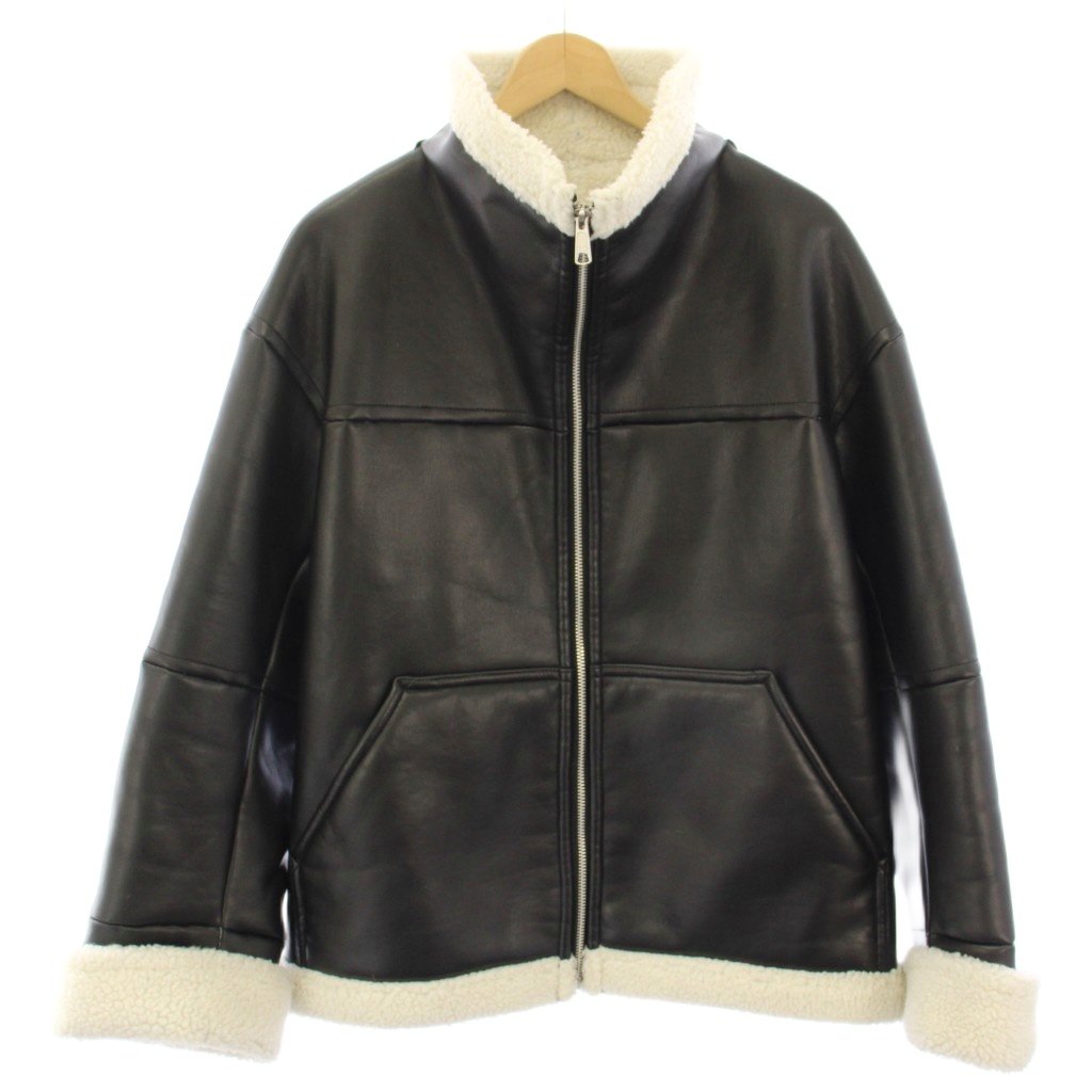【中古】エリオポール heliopole エコレザームートンジャケット ECO MOUTON JACKET 裏ボア 38 黒 ブラック 23003037023HN /HN レディース 【ベクトル 古着】 260319