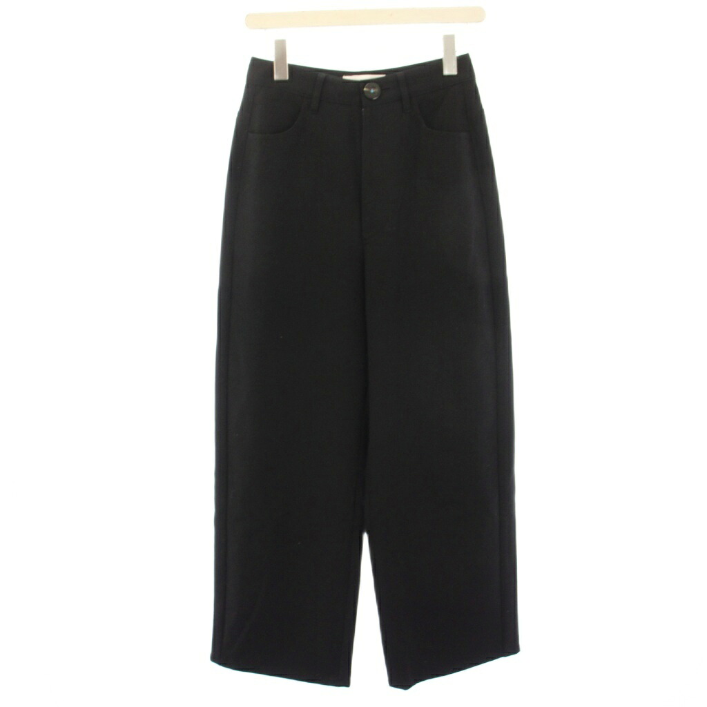 【中古】エンフォルド ENFOLD ワイドトラウザーパンツ Comfortable Twill TROUSERS 36 黒 ブラック 300ES131-0270 /HN レディース 【ベクトル 古着】 260319