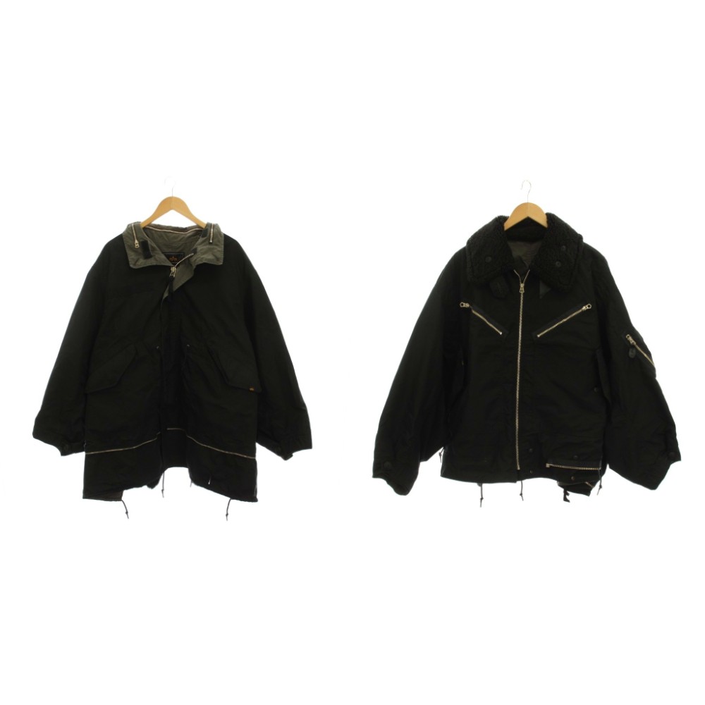 【中古】ビューティフルピープル beautiful people アルファ ALPHA INDUSTRIES 24AW double-end c/n mods coat リヴァーシブル モッズコート アウター L 黒 薄墨色 TA1739 /YM メンズ 【ベクター 古着】 260321 メンズファッション-コート・ジャケット