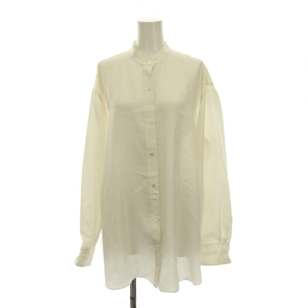 【中古】行動論理 Theory 25SS Mod Silk Twill Wrap Shirt ダンス楽隊色つや プルオーバー トップ 長袖 S 白いこと 015308208 /YM レディース 【ベクター 古着】 260317