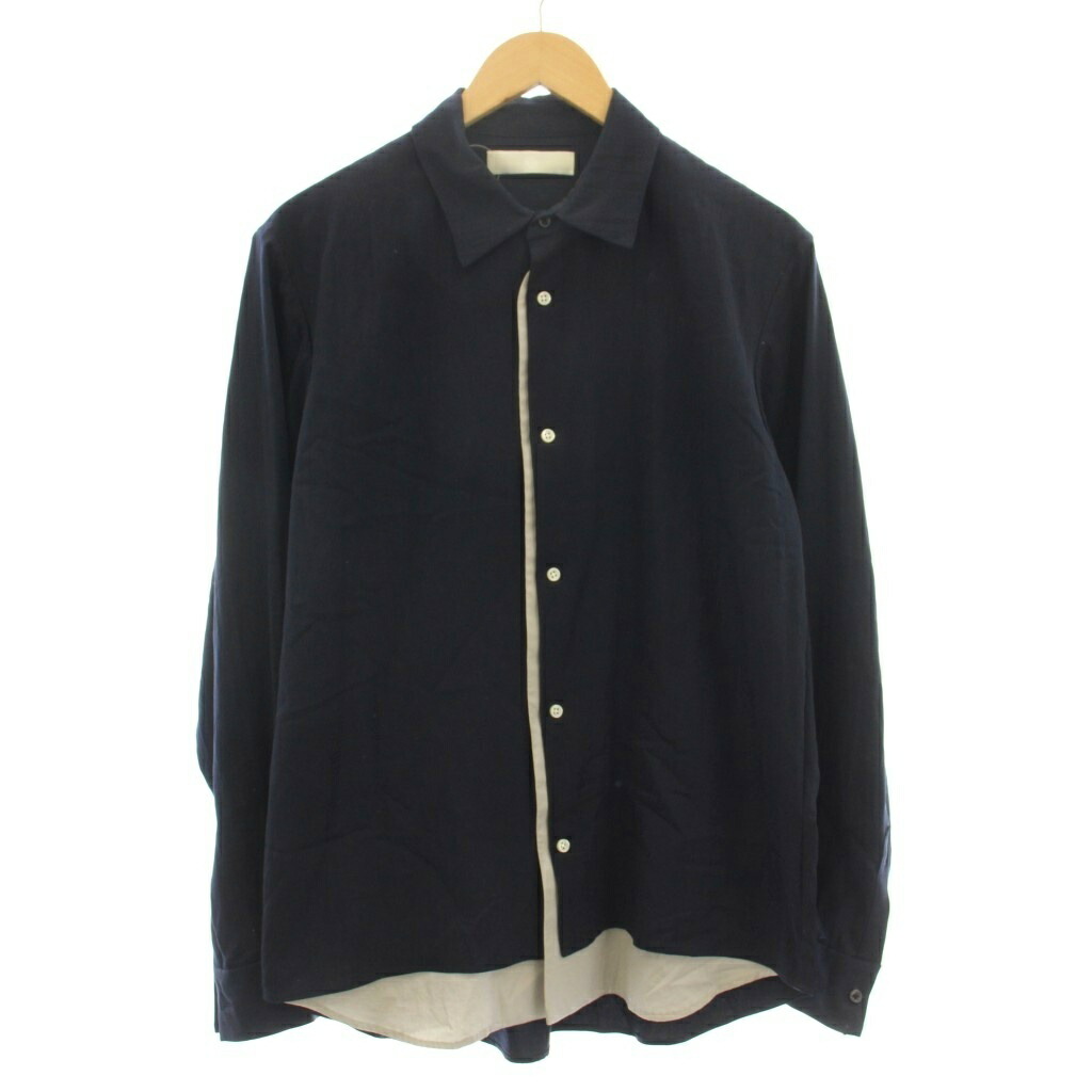 【中古】エトセンス ETHOSENS レイヤードシャツ 長袖 シャツ F ネイビー /☆G メンズ 【ベクトル 古着】 260318 7,904円