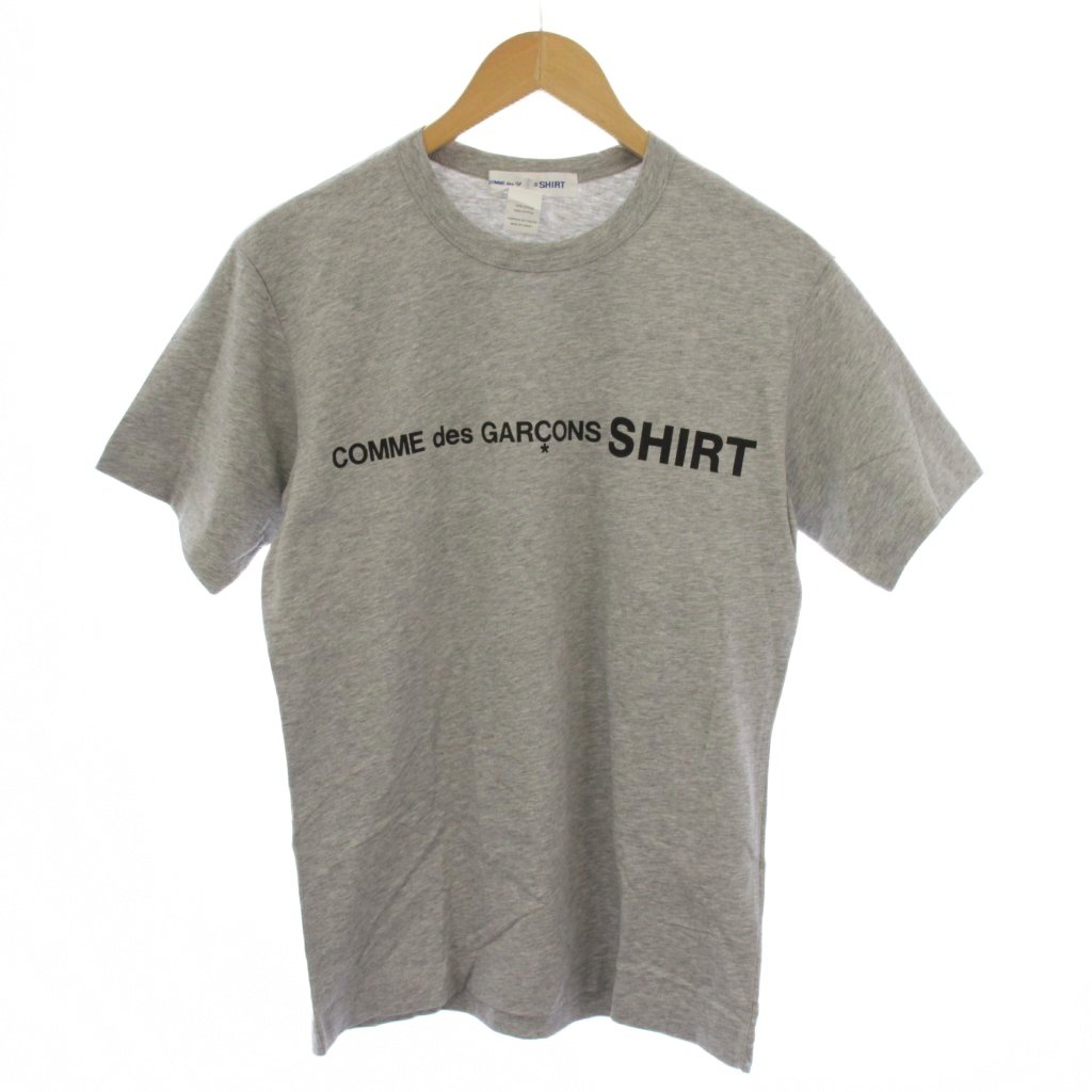 【中古】コムデギャルソンシャツ COMME des GARCONS SHIRT cotton jersey plain with front cdg SHIRT logo Tシャツ カットソー 半袖 ロゴ S グレー W28116 /BM メンズ 【ベクトル 古着】 260318