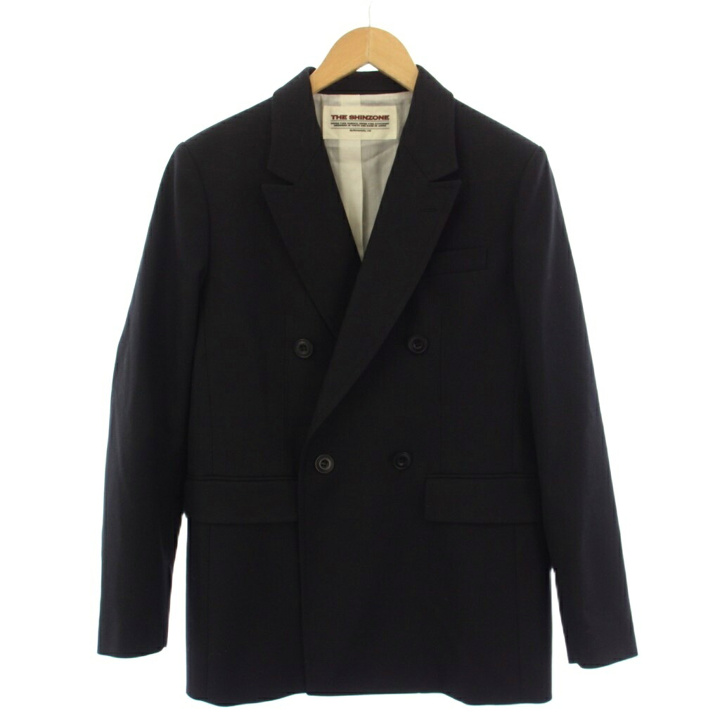 【中古】シンゾーン Shinzone DOUBLE BREASTED JACKET テーラードジャケット ダブル ウール 34 黒 24AMSJK05 /BM レディース 【ベクトル 古着】 260318|ブランド古着ベクトルプレミアム店