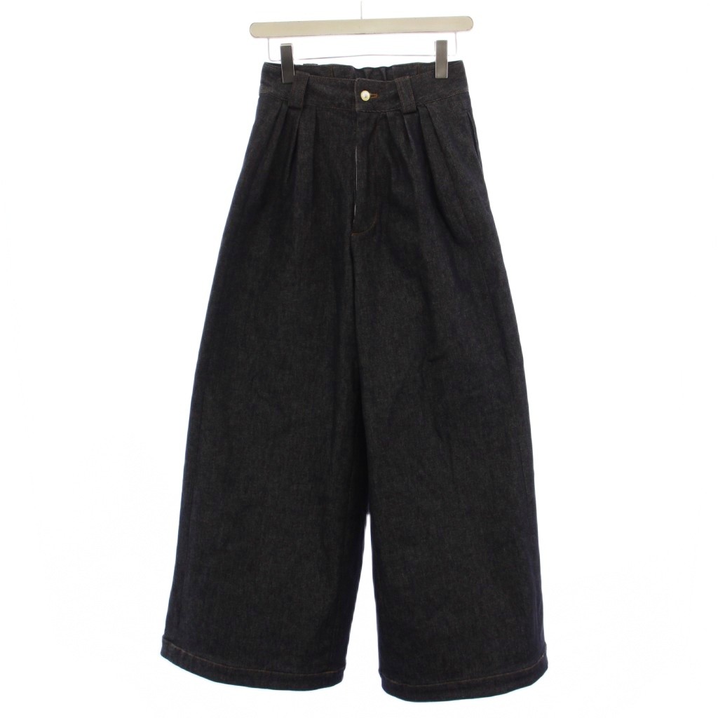 【中古】リグドット Lig. wide denim ワイドデニムパンツ ジーンズ ボタンフライ M インディゴ /BM レディース 【ベクトル 古着】 260318