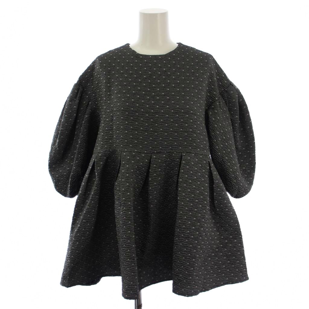 【中古】ブルレア BLUELEA Dot Jacquard Blouse プルオーバー トップ 五分袖 点点柄 F 薄墨色 222065-3 /BM レディース 【ベクター 古着】 260318