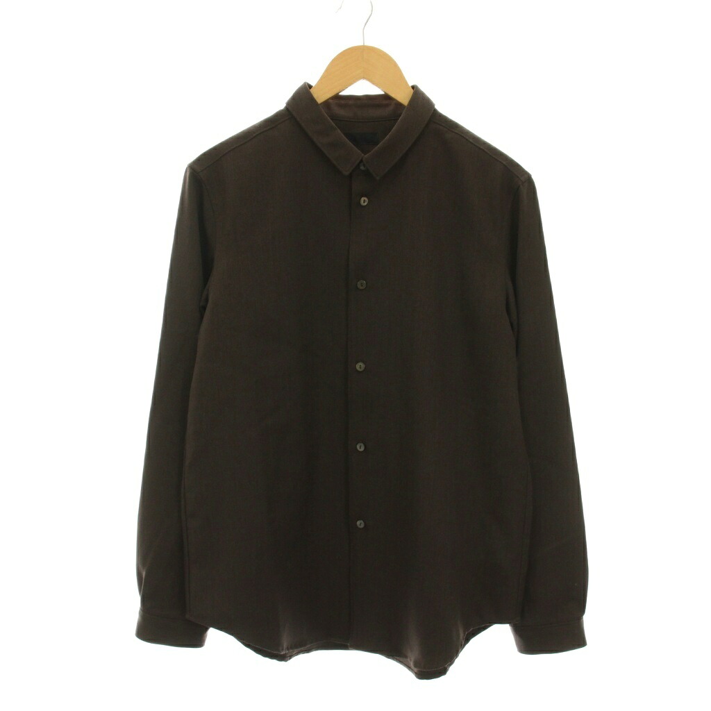 【中古】ミタン MITTAN 25AW ストレッチNMウールシャツ 長袖 2 茶色 ブラウン SH-145 /YM メンズ 【ベクトル 古着】 260323