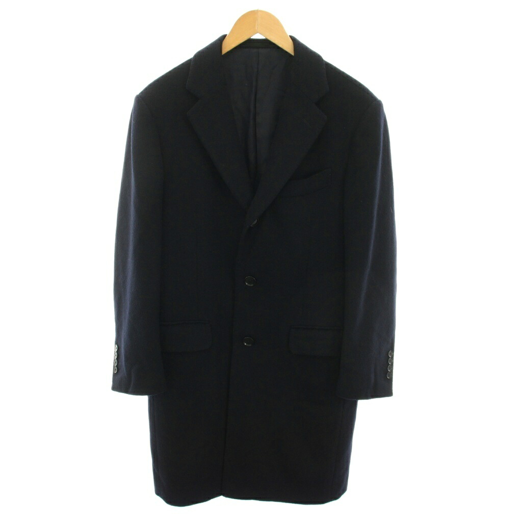 【中古】トゥモローランド TOMORROWLAND ピルグリム PILGRIM チェスターコート アウター カシミール混 46 紺 米国海軍 61-09-94-09109 /YT メンズ 【ベクター 古着】 260323