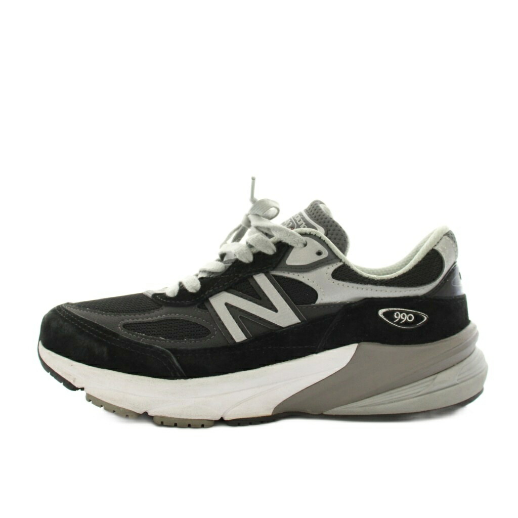 【中古】ニュー平衡にする NEW BALANCE W990BK6 スニーカー シューズ USA製 スエードクロス メッシュ US8 黒 黒いこと 薄墨色 /YT レディース 【ベクター 古着】 260324