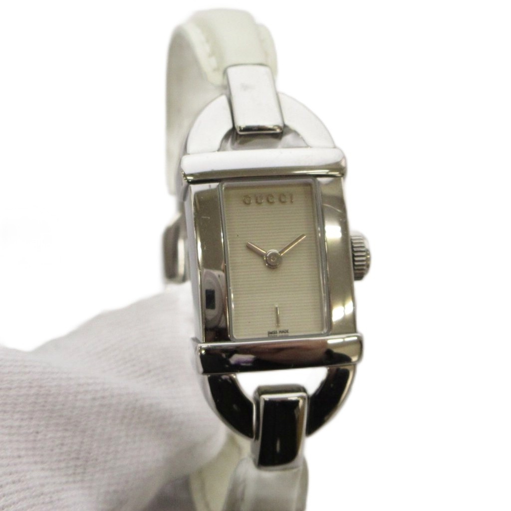 【中古】グッチ GUCCI ウオッチ アナログ 2針 石英 ベージュ しろがね色色 6800L /AN53 ■OH レディース 【ベクター 古着】 260423