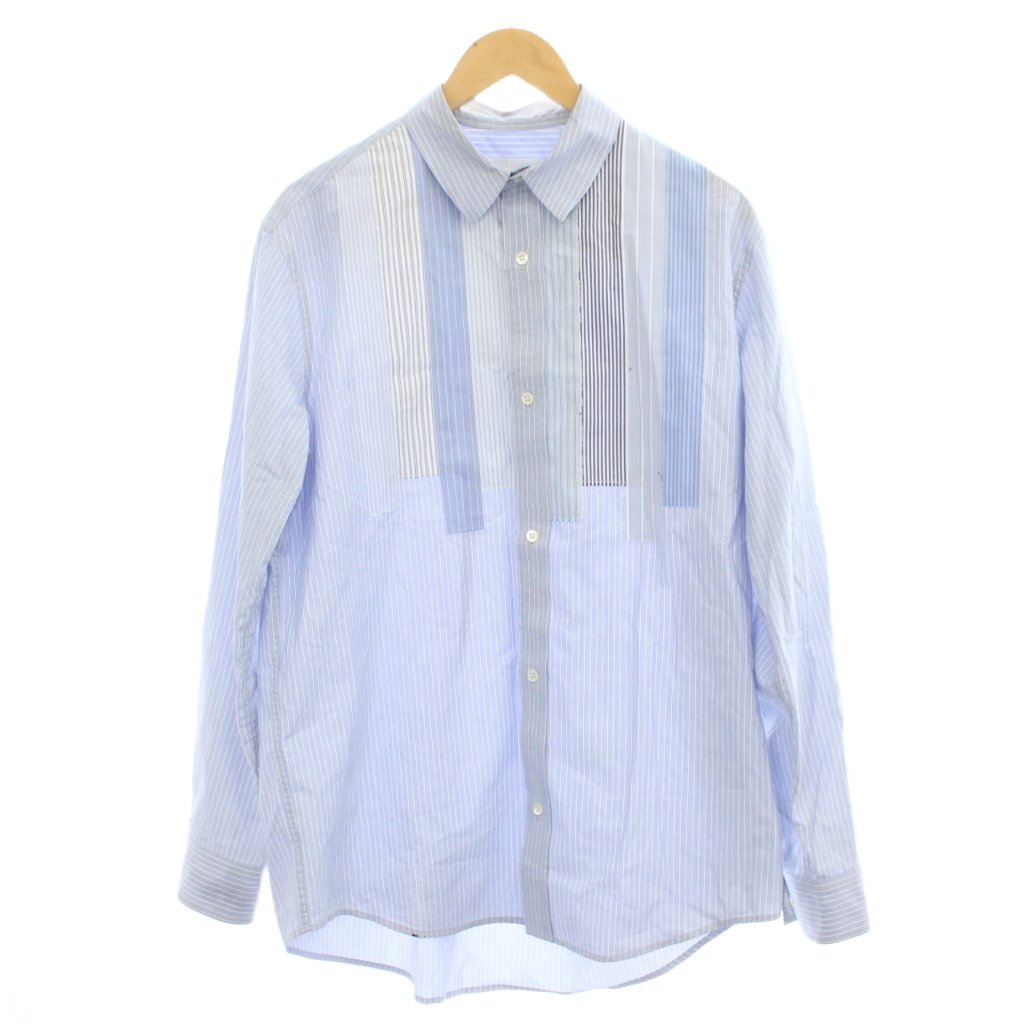 【中古】クオン KUON シャツ L 青 ブルー ストライプ柄 長袖 114SH021122 /GP メンズ 【ベクトル 古着】 260323